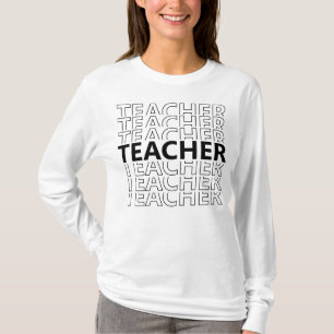 Camiseta Tipografia Repetitiva Moderna de Professores