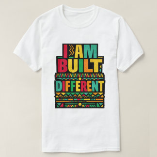 Camiseta Tipografia Retro Eu Sou Construído Diferente