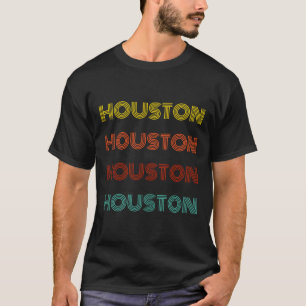 Camiseta Tipografia Retro Houston Texas Cidade Americana