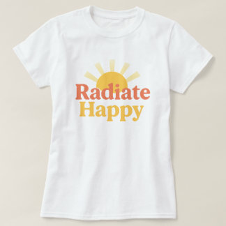 Camiseta Tipografia Retro Radiate Feliz Luz do Sol