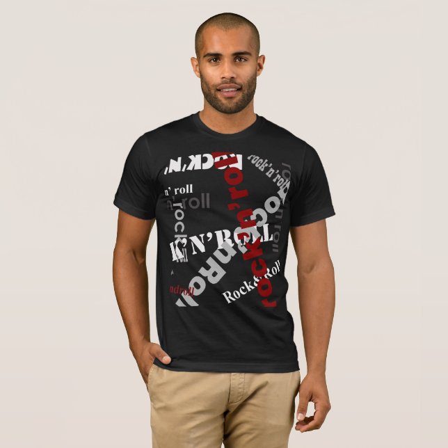 Camiseta Tipografia Rock & Roll - Preto (Frente Completa)