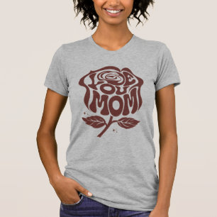 Camiseta Tipografia Rosa de Amor Você Mamãe