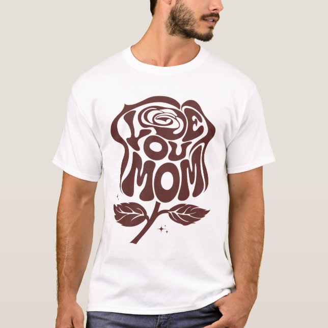 Camiseta Tipografia Rosa de Amor Você Mamãe (Frente)