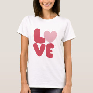 Camiseta Tipografia Rosa LOVE