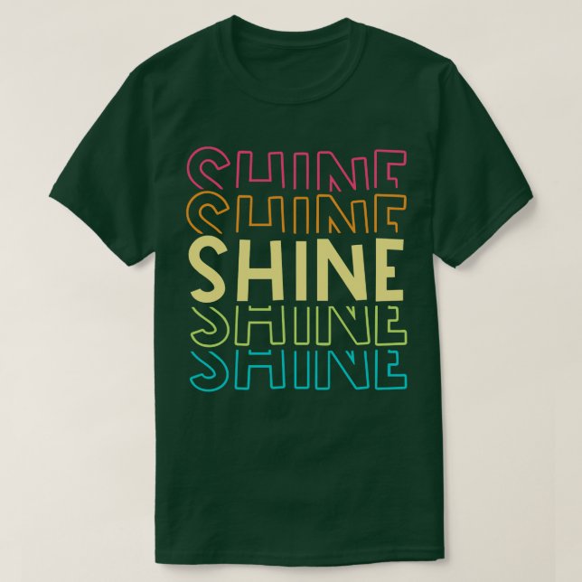 Camiseta Tipografia Shine Rainbow (Frente do Design)