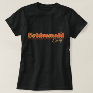 Camiseta tipografia simples de madrinha de casamento retrô