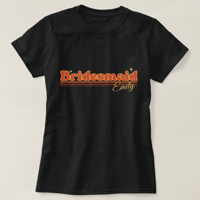 Camiseta tipografia simples de madrinha de casamento retrô (Frente do Design)