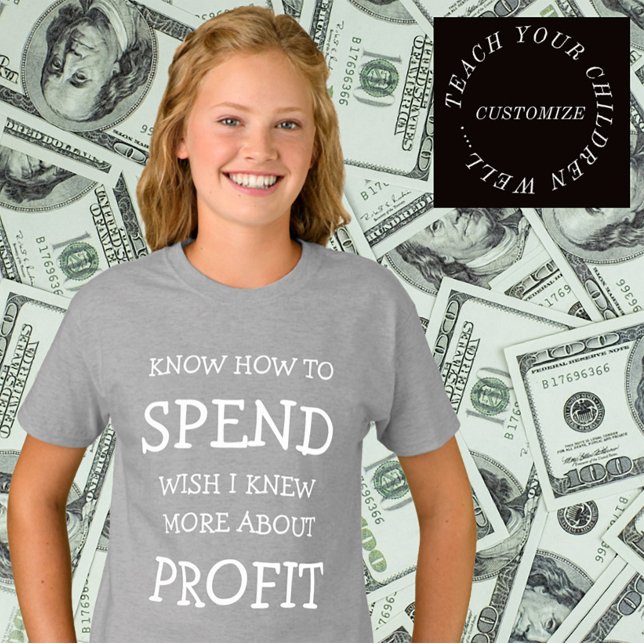 Camiseta Tipografia SPEND/PROFIT T-Shirt Personalizada (Criador carregado)