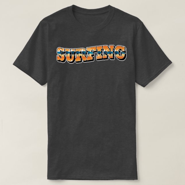 Camiseta Tipografia Surfing Beach Summer (Frente do Design)