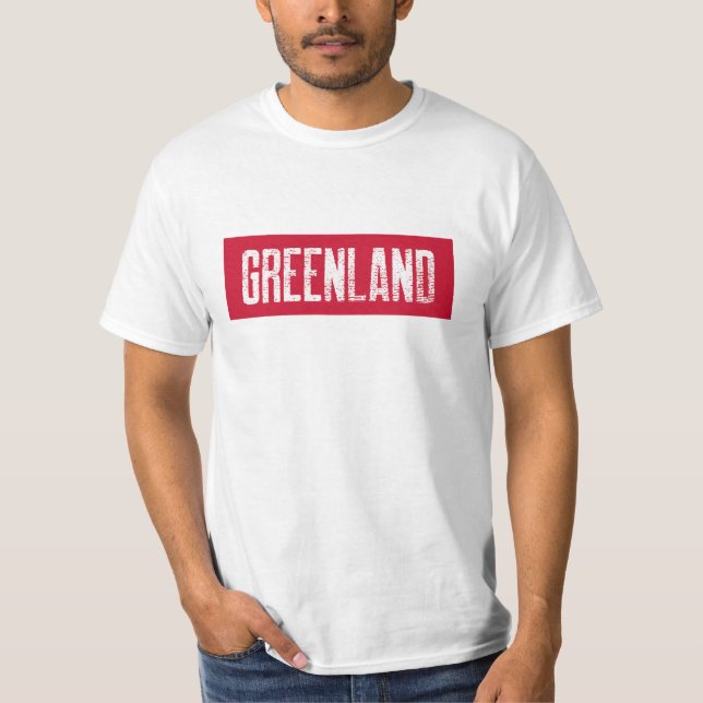 Camiseta Tipografia Vermelha de Nunaat Kalaallit, Gronelând (Frente)