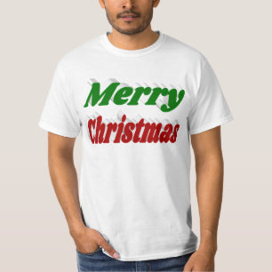 Camiseta Tipografia vermelha e verde feliz Natal