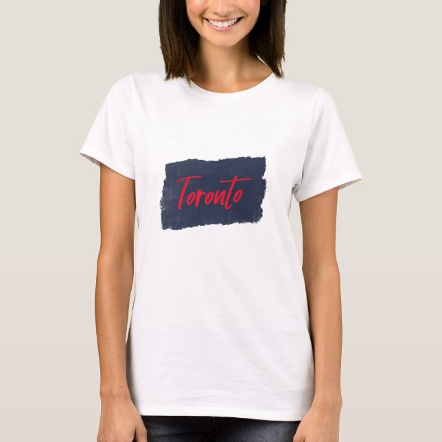 Camiseta Tipografia Vermelha Manuscrita Toronto (Frente)