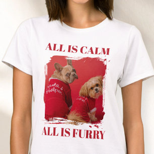 Camiseta Tipografia Vermelha Moderna Foto Engraçada de Nata