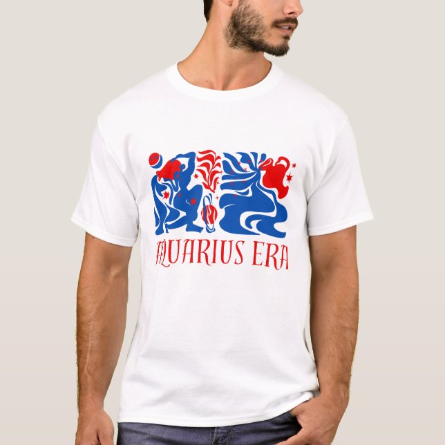 Camiseta Tipografia Zodiac Moderno de Aquarius (Frente)