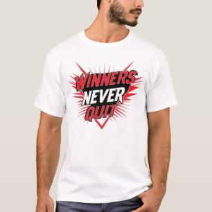 Camiseta tipográfica 'Vencedores nunca desistem'