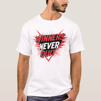 Camiseta tipográfica 'Vencedores nunca desistem'