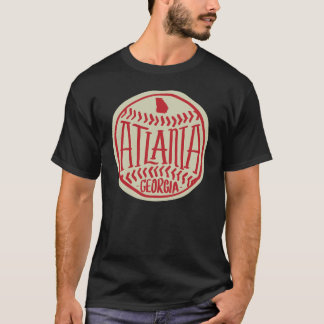 Camiseta Tipograp De Baseball Ilustrado À Mão Da Atlanta Ge