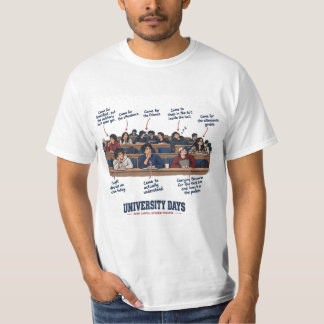 Camiseta Tipos de Aula Universitária Divertidos "Dias de Un