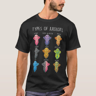 Camiseta Tipos De Axolotl Axolotls Do Kawaii Cute Do Mundo