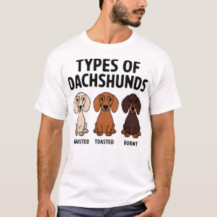 Camiseta Tipos de cachorro salsicha engraçado Dachshund