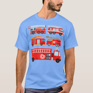 Camiseta Tipos de Caminhão-Fogo, Rapazes-Bombeiros