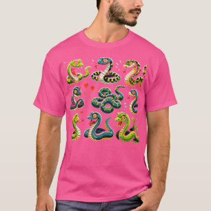 Camiseta Tipos de Cobra educacionais para crianças