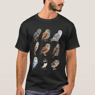 Camiseta Tipos de Corujas Ornitologia Identificação de Espé