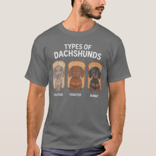 Camiseta Tipos de Dachshund Amante de Cachorro Salsicha Eng