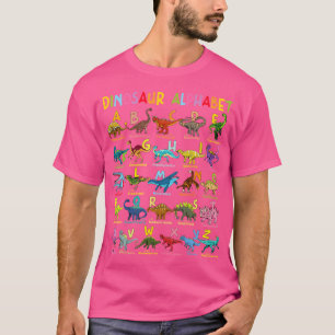 Camiseta Tipos De Dinossauros Alphabet A-Z Abc Dino Identif