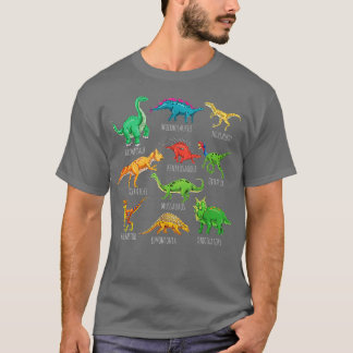 Camiseta Tipos de dinossauros Identificação Dino 3