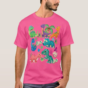 Camiseta Tipos De Dinossauros Menina De Identificação De Di