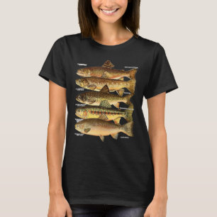Camiseta Tipos De Espécies De Peixes De Trutas Que Pescaram