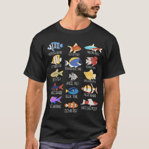 Camiseta Tipos de Espécies de Peixes Peixes de Água Doce Pe