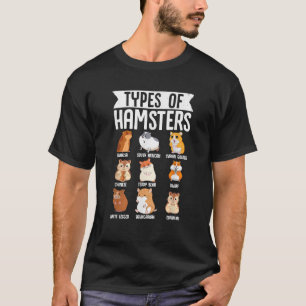 Camiseta Tipos De Hamsters Fofa Raça Síria Roedores Engraça