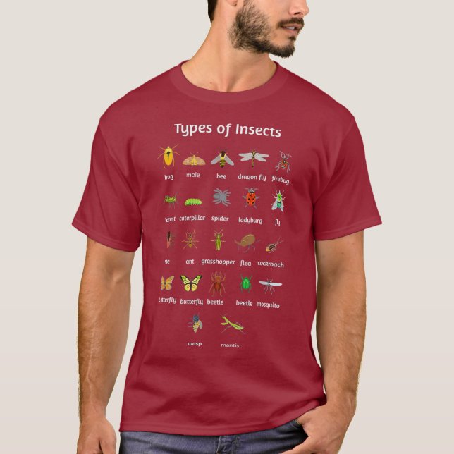 Camiseta Tipos De Insetos Entomologia Insetos Insetos (Frente)