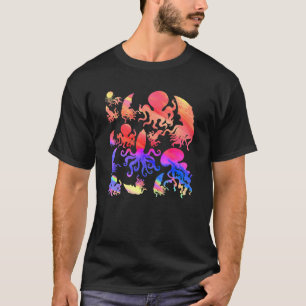 Camiseta Tipos de Octopus Tentagres Kraken Marine Biology O
