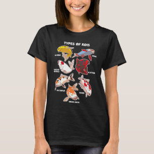 Camiseta Tipos de peixes Koi Asagi Tancho Kohaku Hikari Moy
