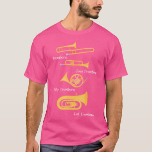 Camiseta Tipos de Trombones - Jogador de Música Jazz Trombo