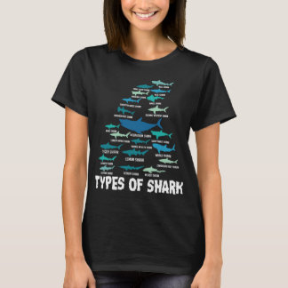 Camiseta Tipos de Tubarão-Excelente Megalodon Tubarão-branc