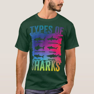 Camiseta Tipos De Tubarões