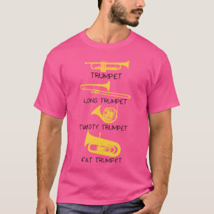 Camiseta Tipos Engraçados De Trompetes Geek Engraçada De Ba