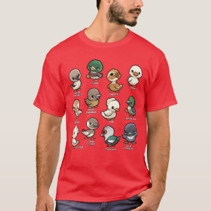 Camiseta Tipos fofos de animais de aves aquáticas do mundo