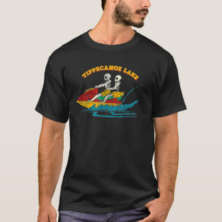 Camiseta Tippecanoe Lake Indiana Funny Skeleton Jet Ski Ret