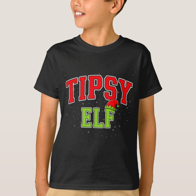 Camiseta Tipsy Elf Christmas Family Matching Group Xmas  (Frente)