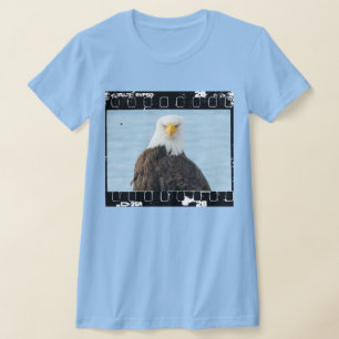 Camiseta Tira de Filme de Águia Careca Engraçada com Rostos