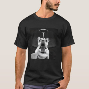 Camiseta Tira Foto de Bulldog Engraçado Alieneto OVNI Amant