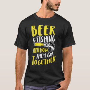 Camiseta Tirada de Cerveja Álcool Bebendo Equipe Pescador P