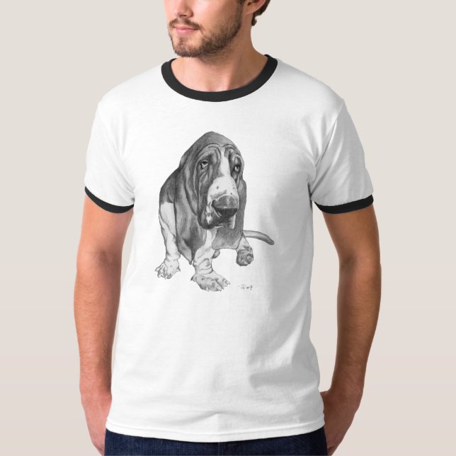 Camiseta Tiragem de Basset Hound (Frente)