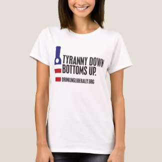 Camiseta Tirania para baixo Buttoms acima do t-shirt das