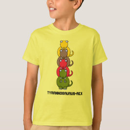 Camiseta Tirannosaurus-Rex Cartoon Colorido T-Shirt